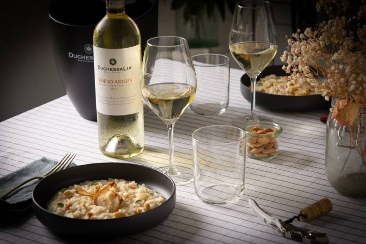 Pear and robiola risotto paired with Roero Arneis Docg Duchessa Lia